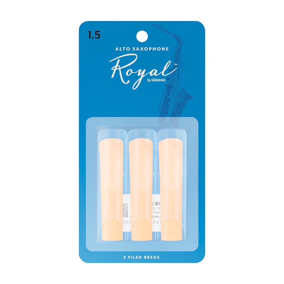 RJB0315 - Rico Royal Eb alto saxophone reeds 1.5 (card of 3)