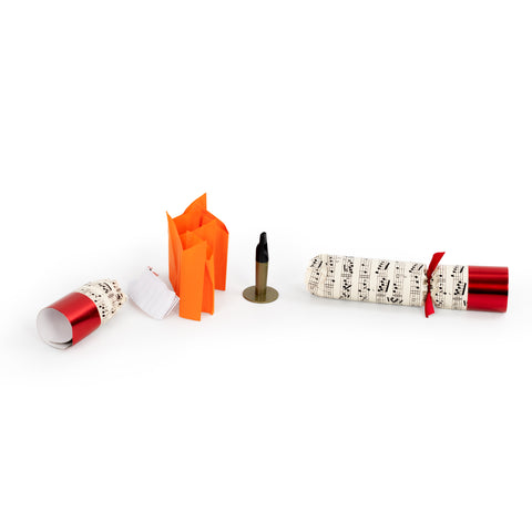 RRG00588 - Deluxe musical Christmas cracker with whistles - red and white Default title