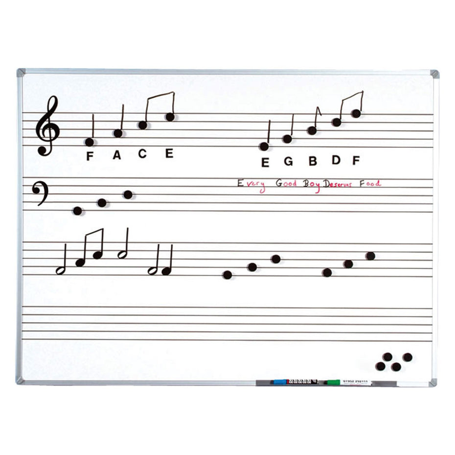 SC1001,SC1002 - Magnetic pre printed music stave whiteboard 120x90cm