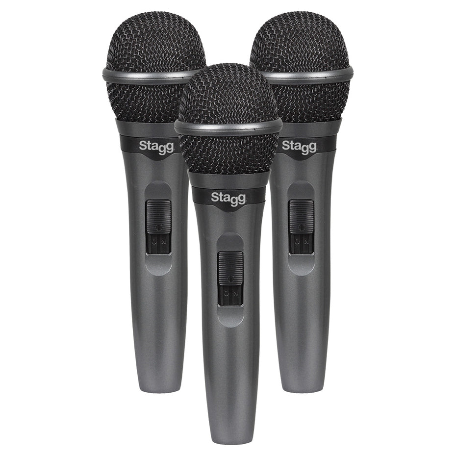 SDMP15-3 - Set of 3 Stagg dynamic vocal microphones Default title