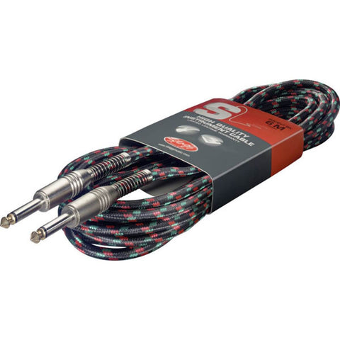 SGC6VT-BK - Stagg S-series vintage mono large jack cable Black tweed