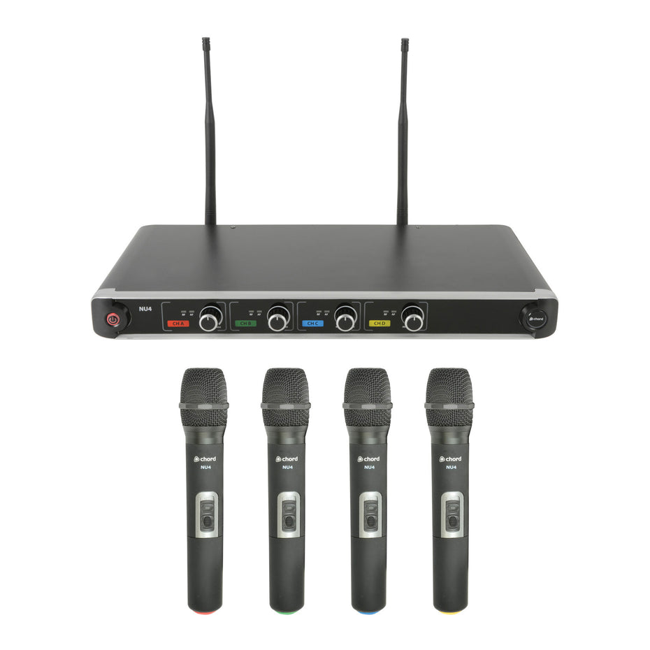 SK171843 - Chord NU4 4-channel wireless microphone system 4 x handheld mics
