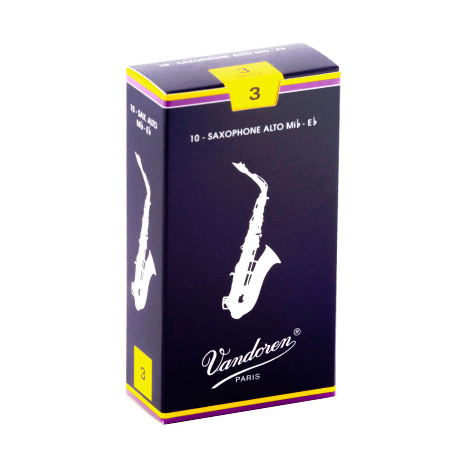 SR213 - Vandoren 'Blue Box' Eb alto saxophone reeds 3 (box of 10)
