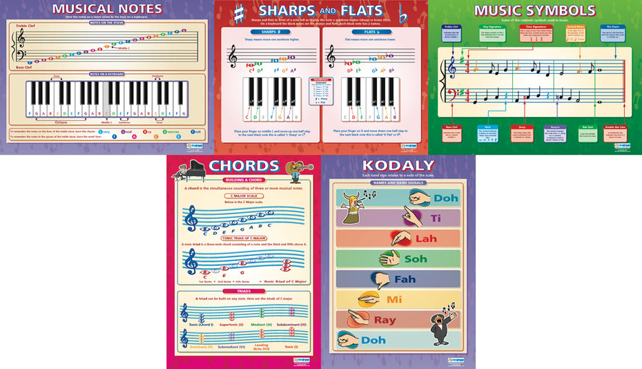 MU-S2 - Set of 5 Music Theory Posters Default title