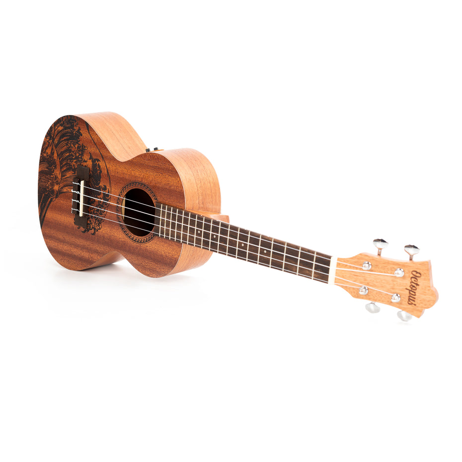 UK230TWE - Octopus Rosette electro-acoustic tenor ukulele - wave motif Default title