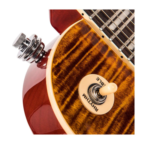 V100AFD - Vintage V100 Reissued electric guitar Flamed Amber