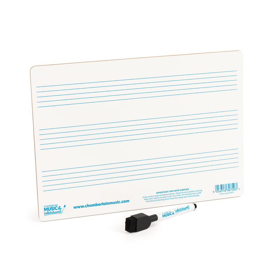 WB115-12PK - A4 mini dry-wipe music whiteboard with 3 pre-printed staves - 12 pack Default title