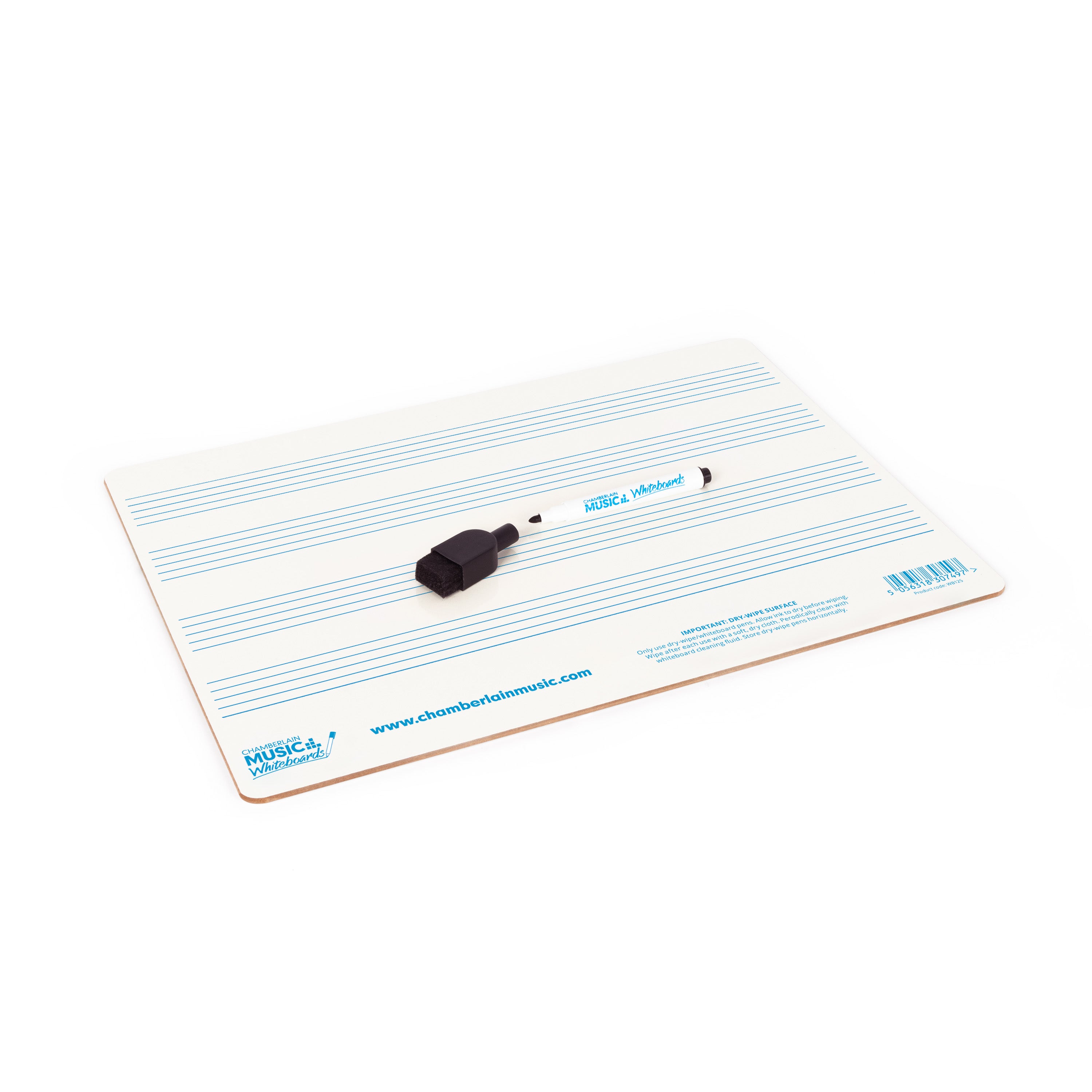 WB125 - A4 mini dry-wipe music whiteboard with 4 pre-printed staves A1