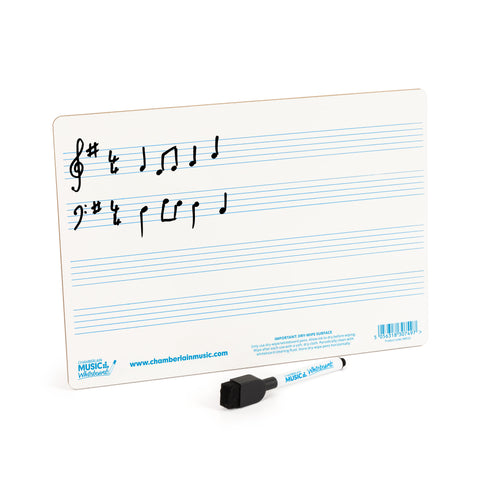 WB125 - A4 mini dry-wipe music whiteboard with 4 pre-printed staves Default title