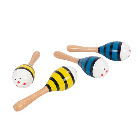 PP3111,PP3112 - Percussion Plus wooden bug maracas Yellow bee