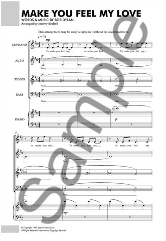 NOV941017 - Bob Dylan: Make You Feel My Love - SATB / Piano (Or A Cappella) Default title