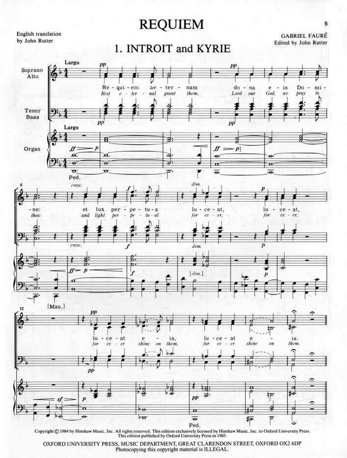 OUP-3361034 - Faure Requiem (1893 version): Vocal score Default title