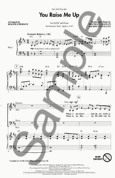 HL08744081 - Josh Groban: You Raise Me Up (SATB) Default title