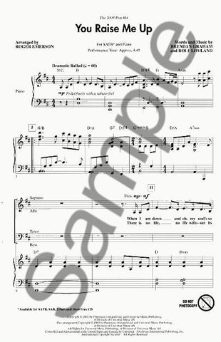 HL08744081 - Josh Groban: You Raise Me Up (SATB) Default title