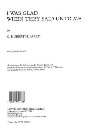 NOV290122 - C. Hubert Parry: I Was Glad When They Said Unto Me Default title