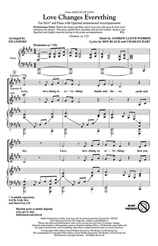 AM83312 - Love Changes Everything (SSA) Default title