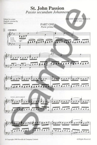 NOV072489 - Bach St. John Passion BWV245 Vocal Score Default title