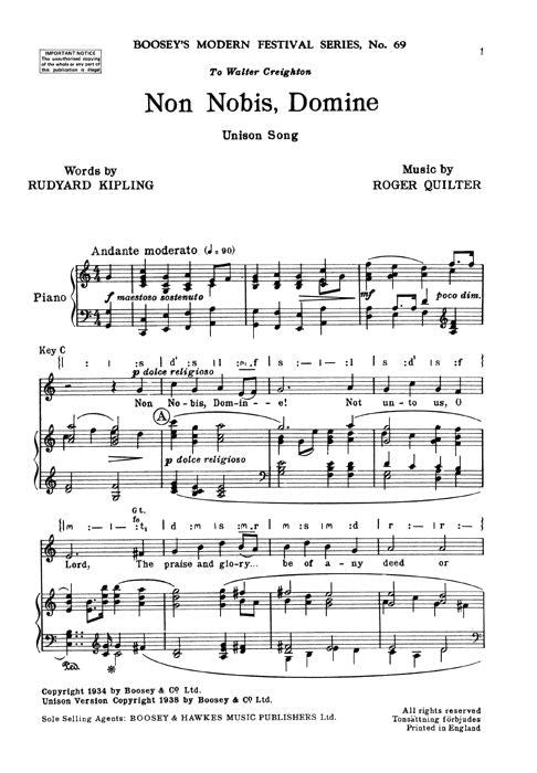 M060021800 - Non Nobis Domine - unison song Default title