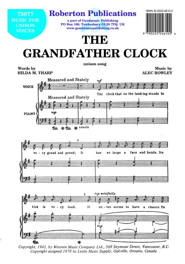 75077 - Rowley The Grandfather Clock - Unison Voices Default title