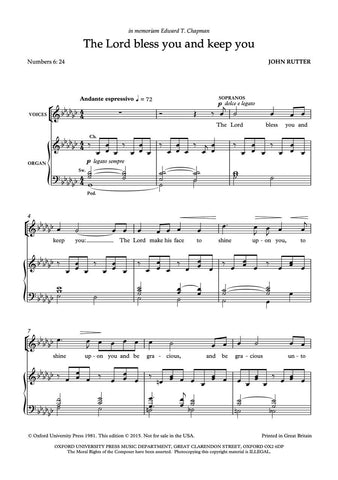 OUP-3405714 - Rutter The Lord bless you and keep you: SATB vocal score Default title