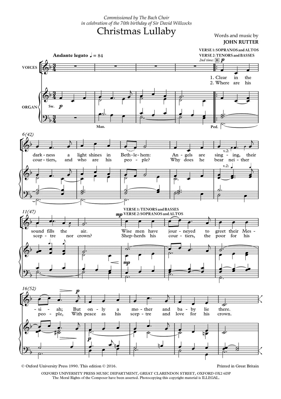 OUP-3413924 - Rutter Christmas Lullaby: SATB vocal score A1