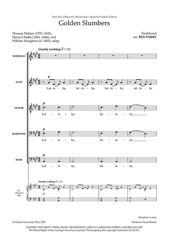 OUP-3560314 - Parry Golden Slumbers: Vocal Score Default title