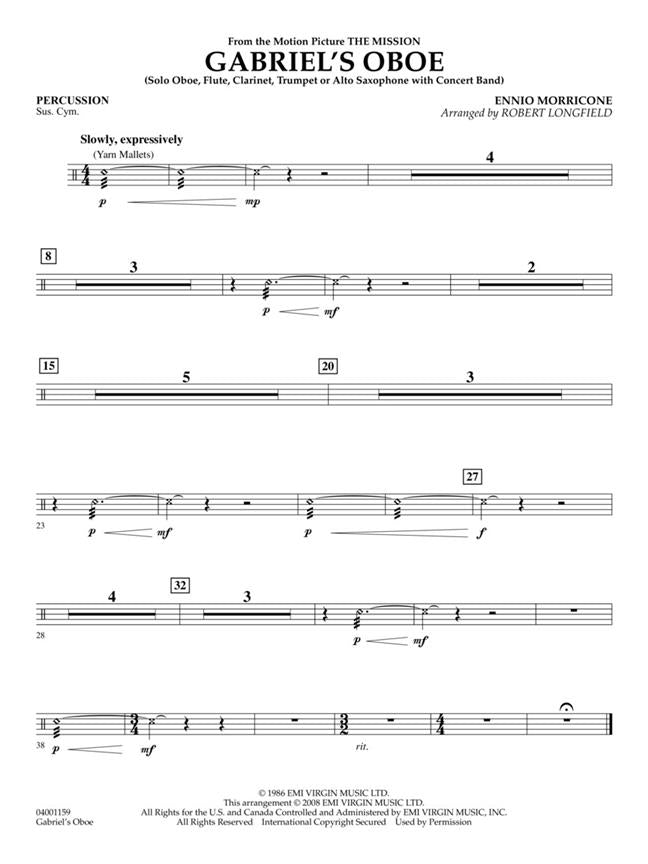 Gabriel's Oboe (from The Mission) Young Concert Band Chamberlain Music