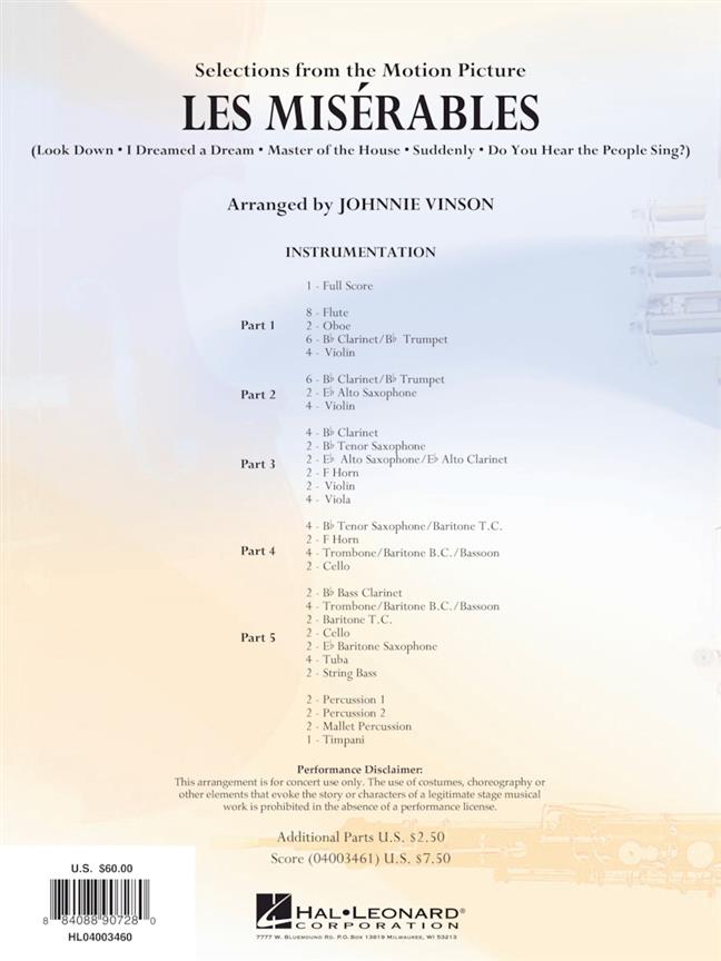 HL04003460 - Les Miserables (Selections From the Motion Picture): Flex-band Default title
