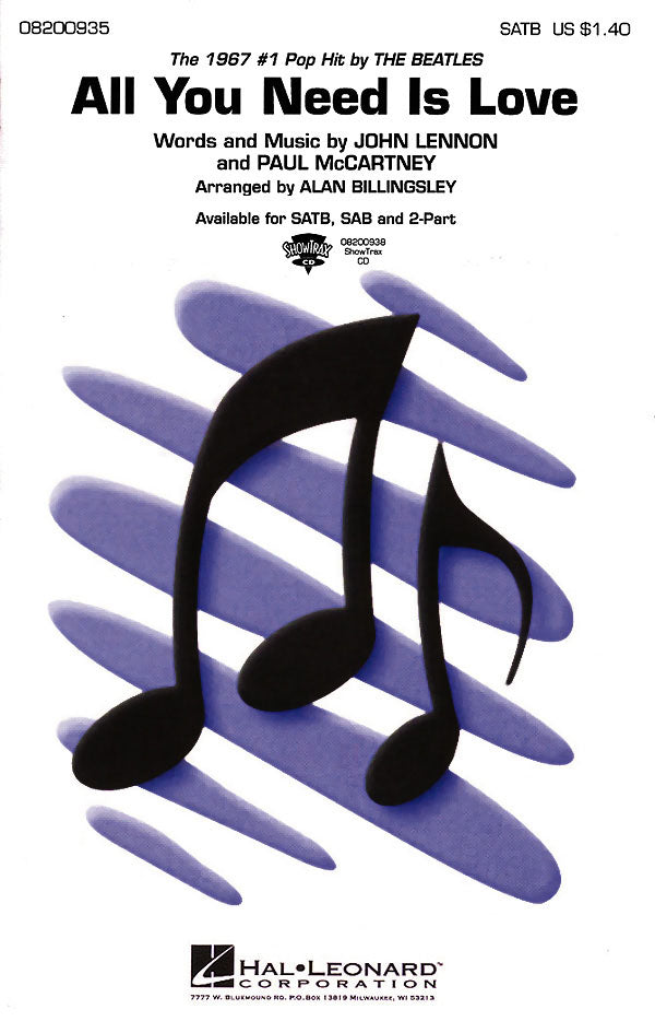 HL08200935 - The Beatles: All You Need Is Love (SATB) A1