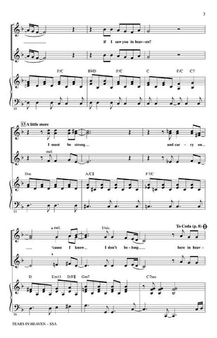 HL08202070 - Tears In Heaven SSA Choral Default title