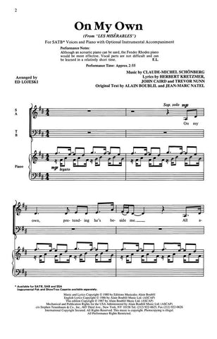 AM79997 - On My Own (Les Miserables) (SATB) Default title