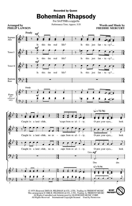 HL08745310 - Queen: Bohemian Rhapsody (SATTBB) Default title