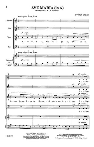 HMC1499 - Orban - Ave Maria (In A) SATB Default title