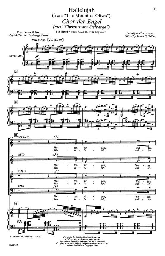 HMC742 - Beethoven - Hallelujah - SATB A1
