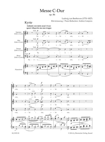 BA9039-90 - Beethoven Mass in C major op. 86 Vocal Score Default title