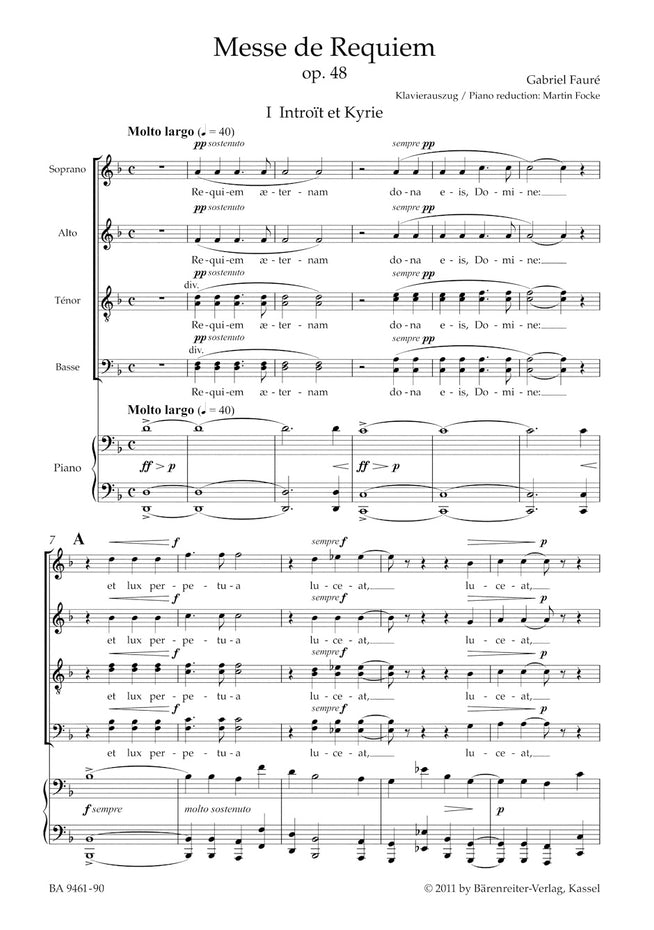 BA9461-90 - Faure Requiem - vocal score Default title