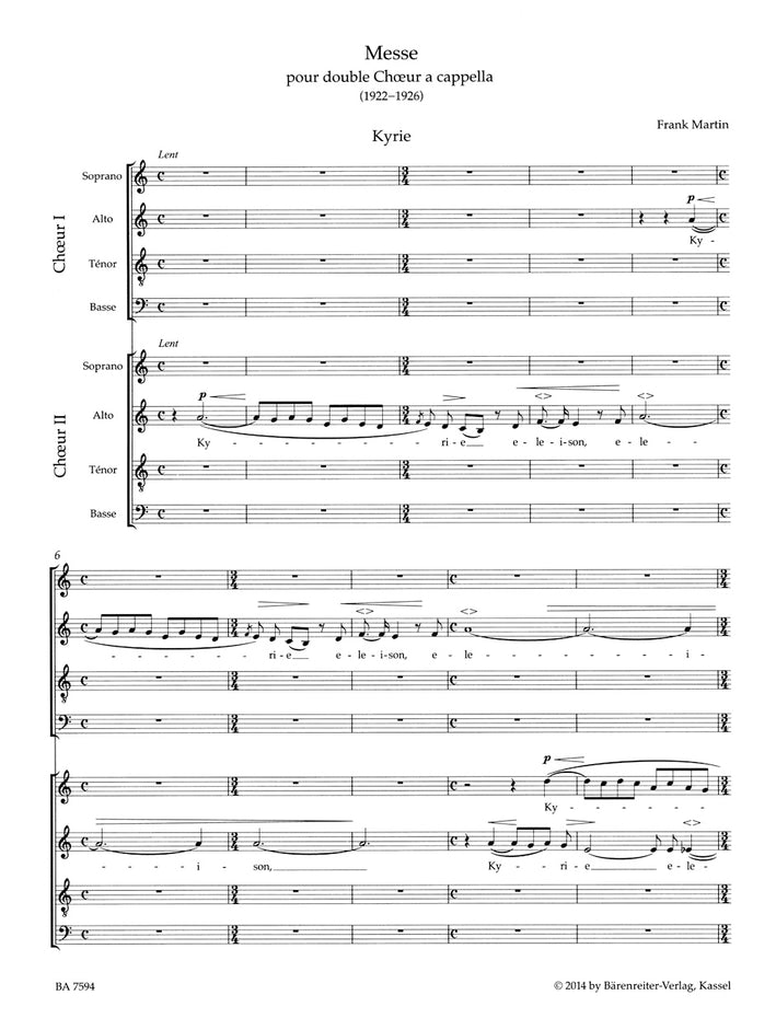 BA7594 - Martin Mass for Double Choir a cappella Vocal Score Default title