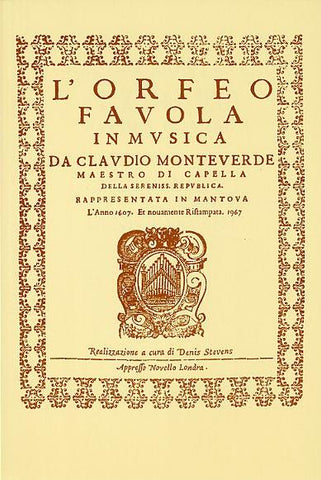NOV070214 - Monteverdi L'Orfeo - Favola In Musica SV.318: Vocal Score Default title