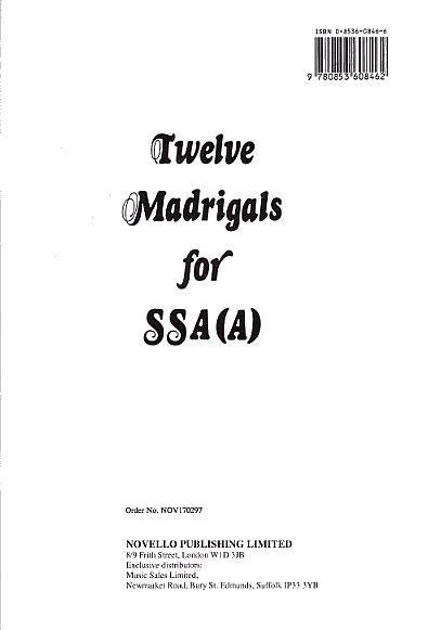 NOV170297 - Twelve Madrigals for SSA(A) Default title