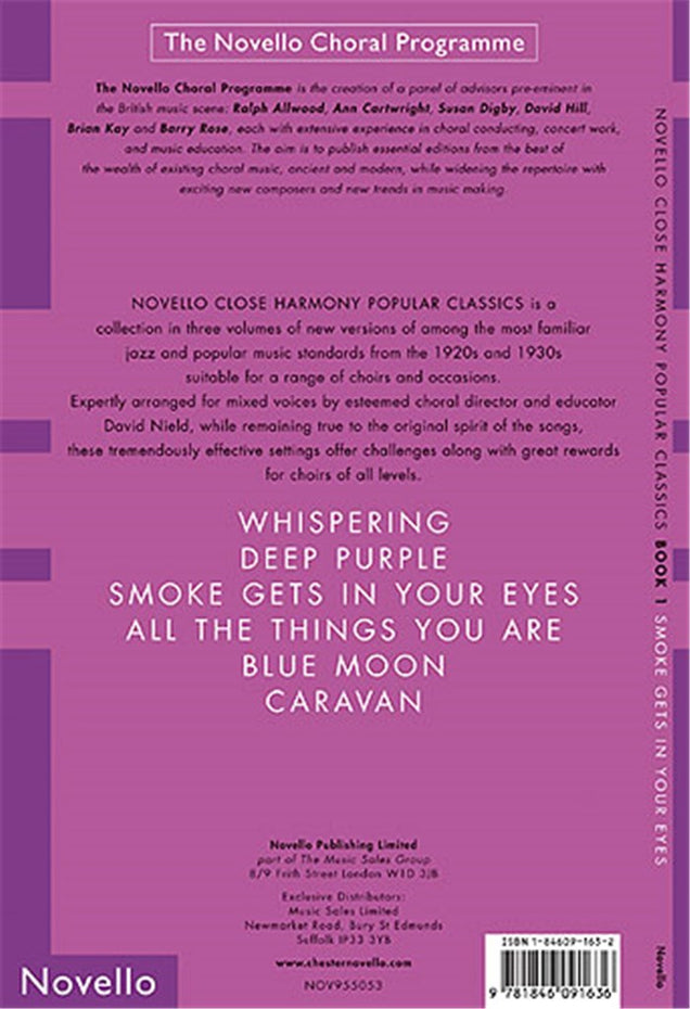 NOV955053 - Novello Close Harmony Book 1: Smoke Gets In Your Eyes Default title