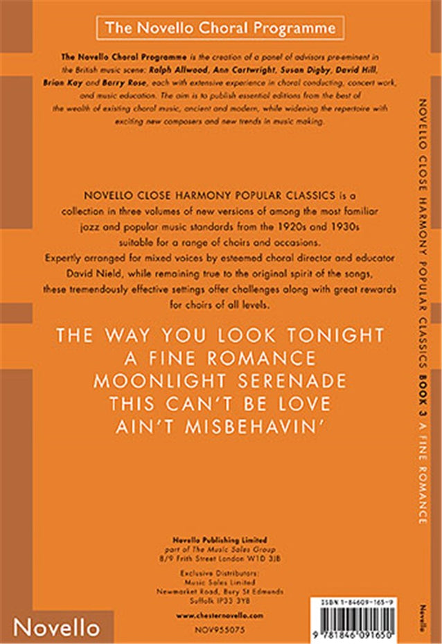 NOV955075 - Novello Close Harmony Book 3: A Fine Romance Default title