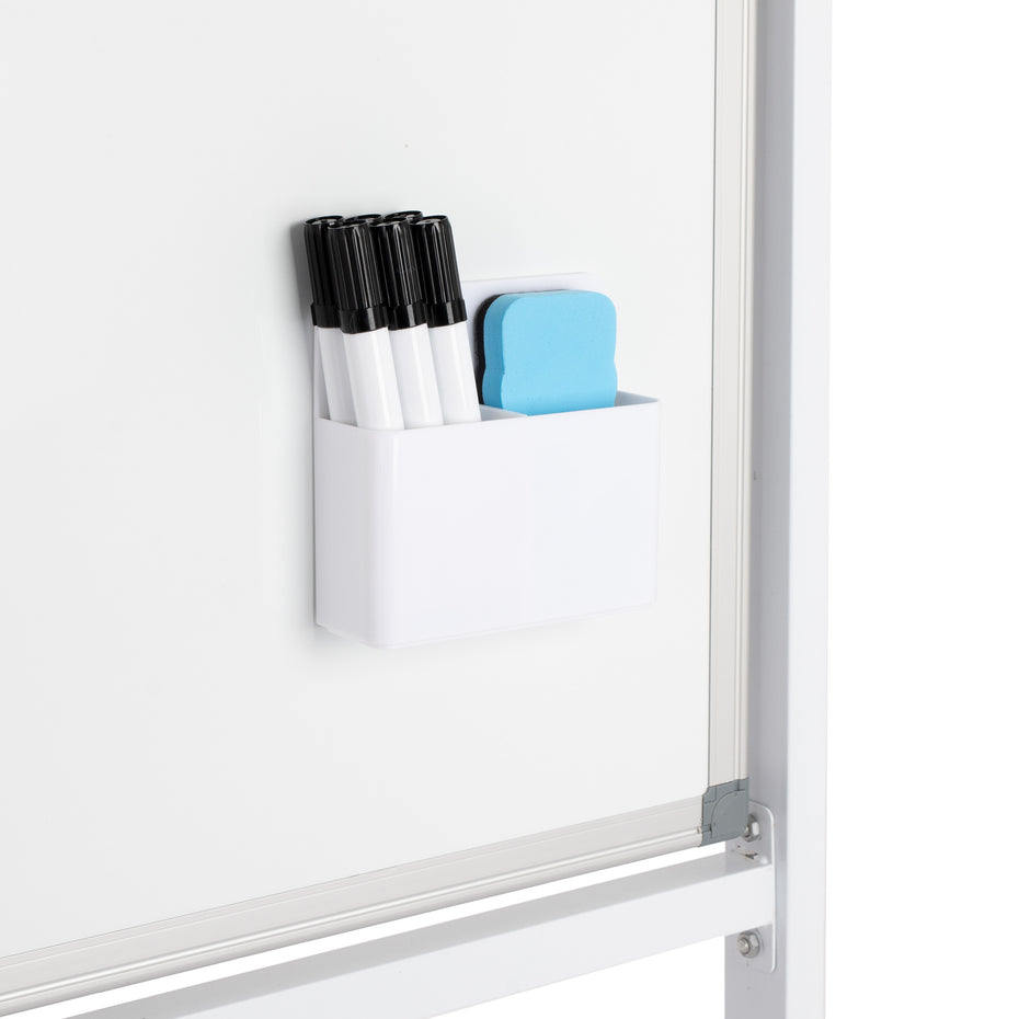 6 Pack Whiteboard Markers With Magnetic Eraser & Pen Lid Caps - Dry Erase Pens